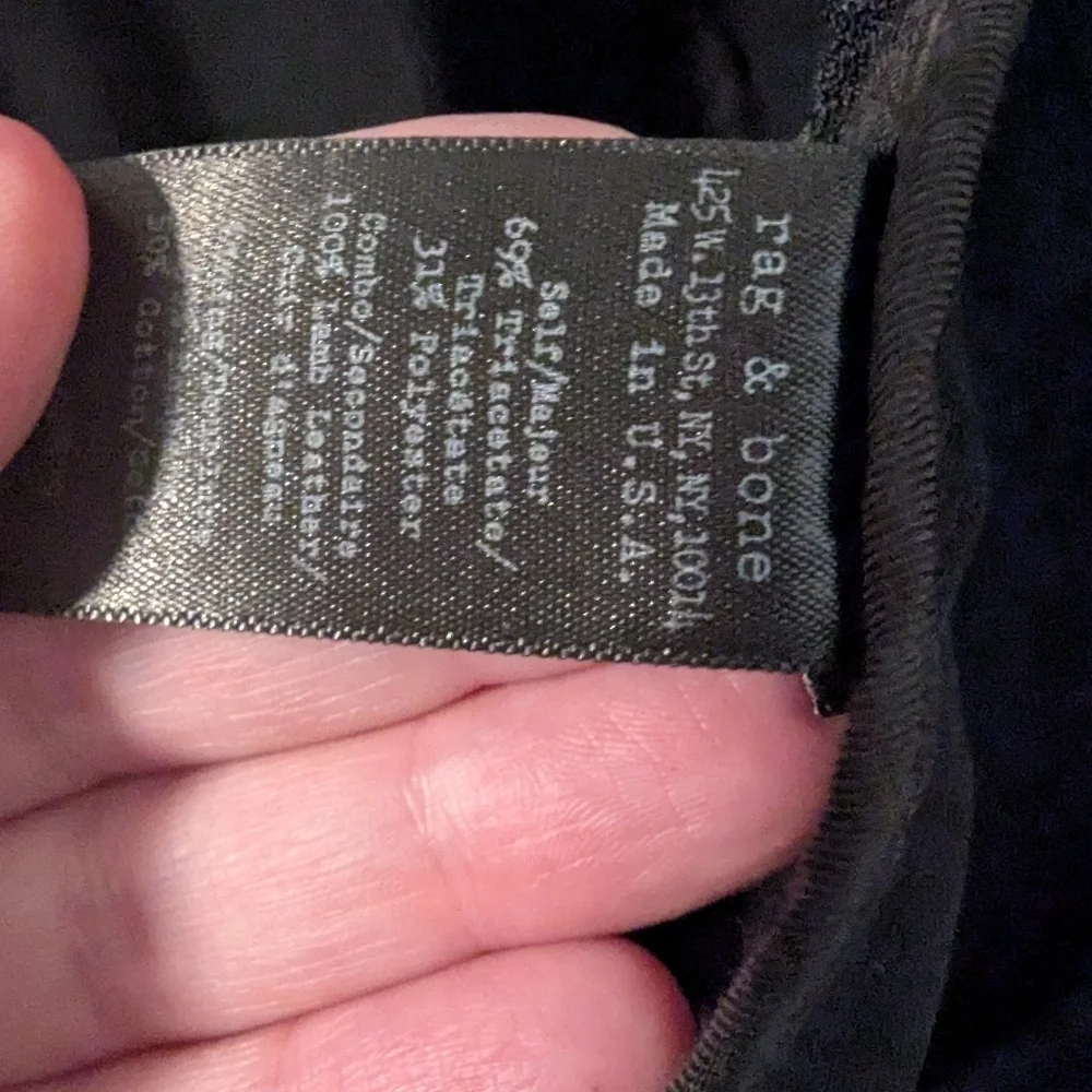 Rag&Bone,Black Blazer with Leather Accents,Size 0